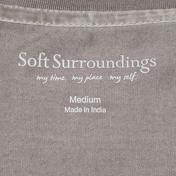 Soft Surroundings Womens Medium Draped Twinkle Top Tan Taupe - Picture 5 of 10